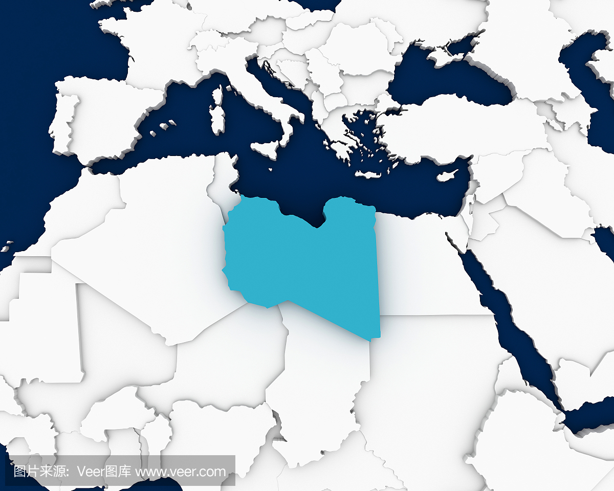 利比亚地图三维图