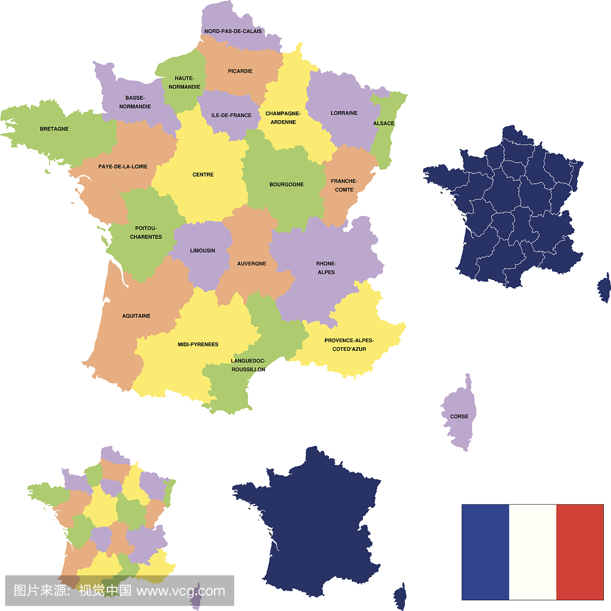 法国地势示意图 - 法国地图 - 地理教师网