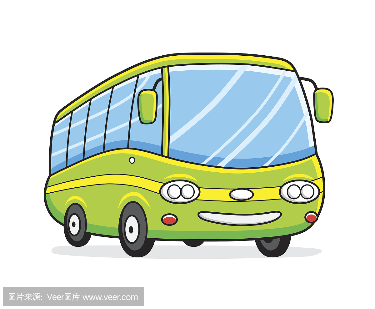 Green bus vector isolated.