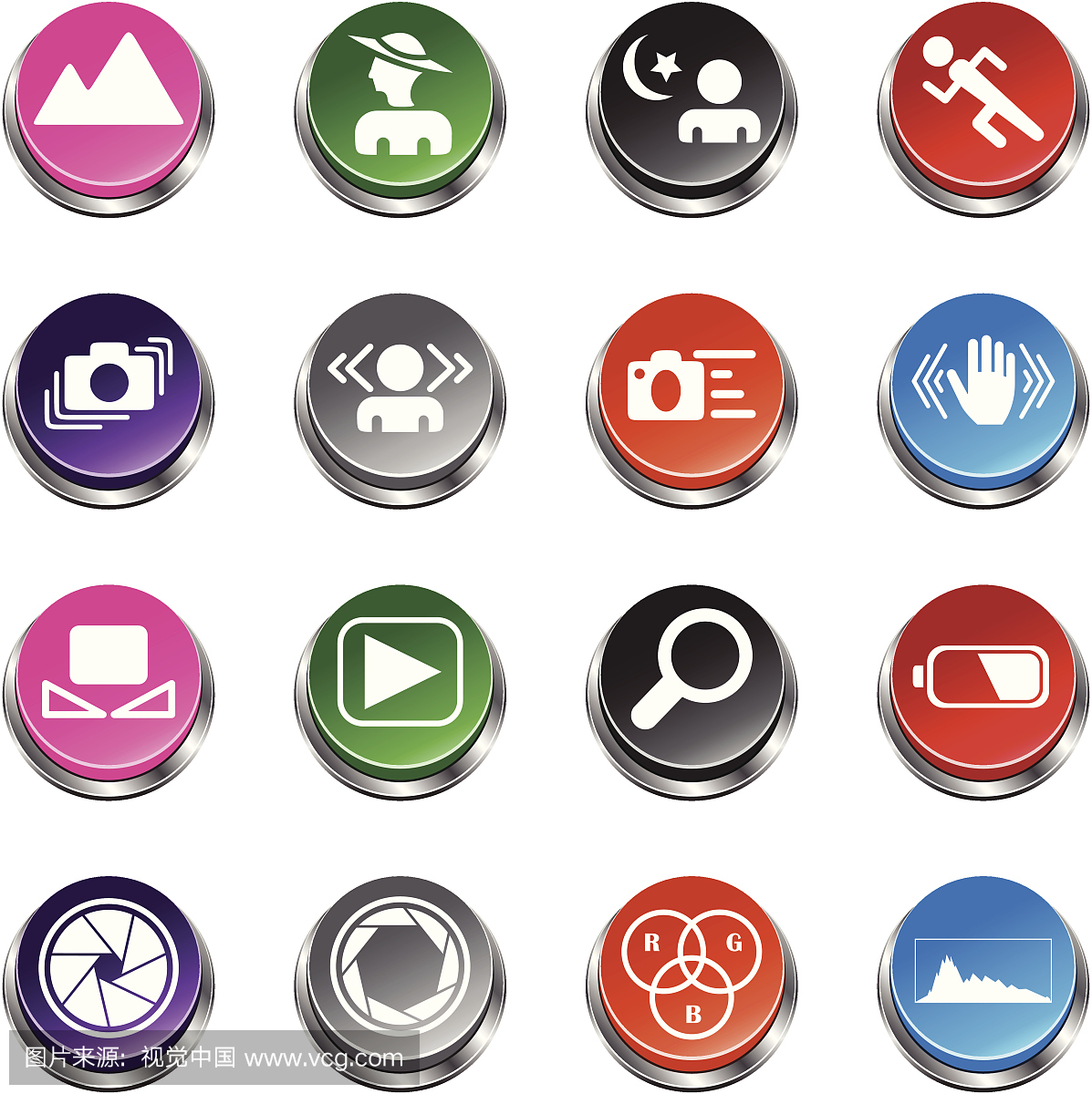单反相机符号设置2 - 3D按钮系列