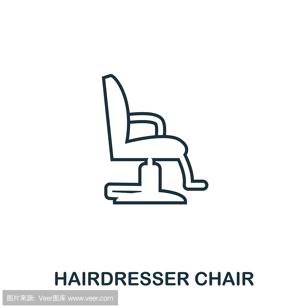 美发师椅子图标。平面样式图标设计。 UI。美