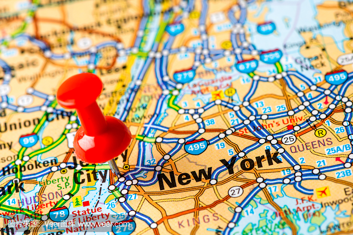美国首都城市地图系列:纽约,纽约