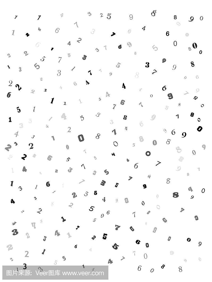 落在白色背景上的数字,数字数学背景
