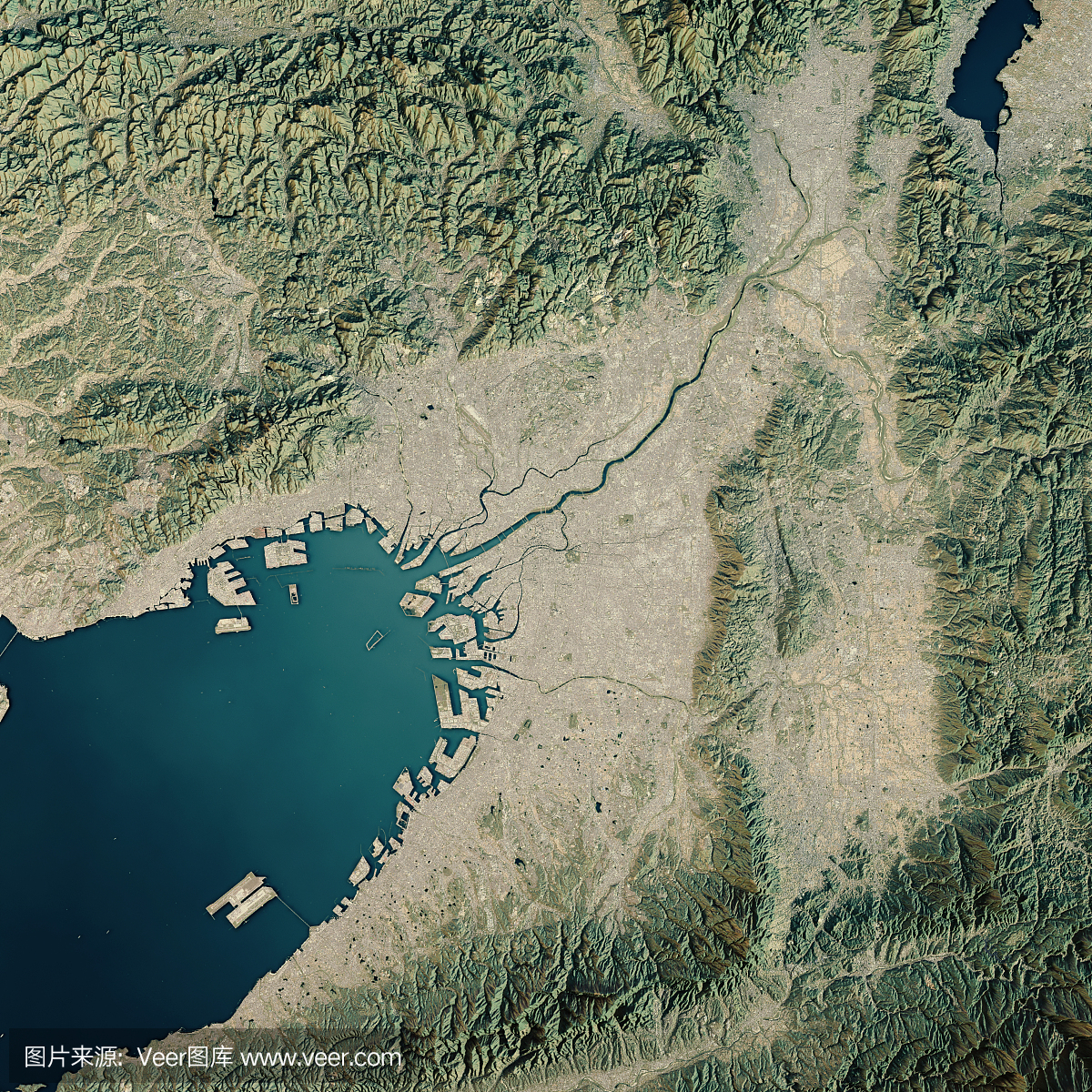 大阪3D渲染卫星地图