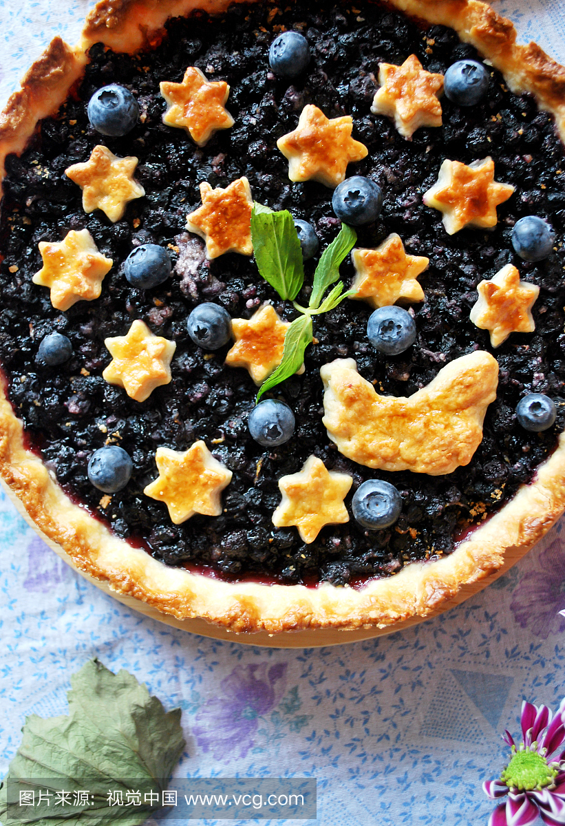 蓝莓夜派饼