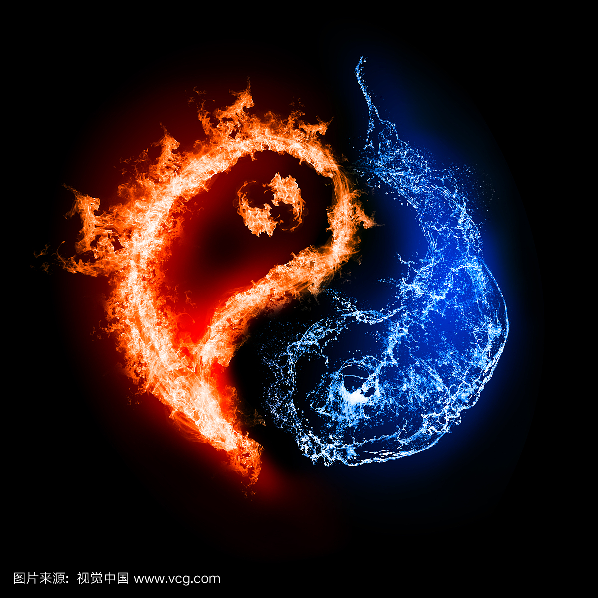 Symbol of yin and yang of the dark background