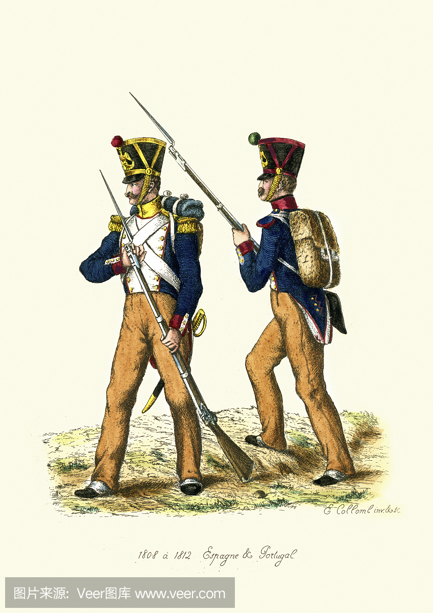 19世纪初的西班牙和葡萄牙士兵