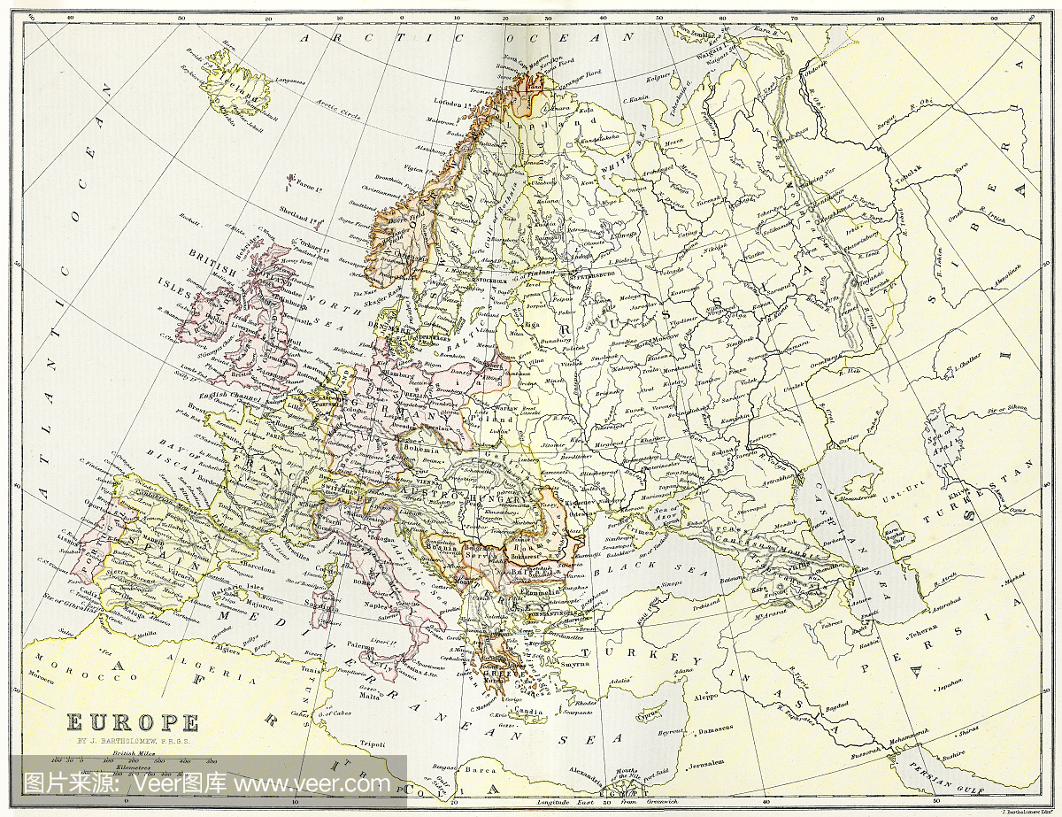 欧洲古董地图