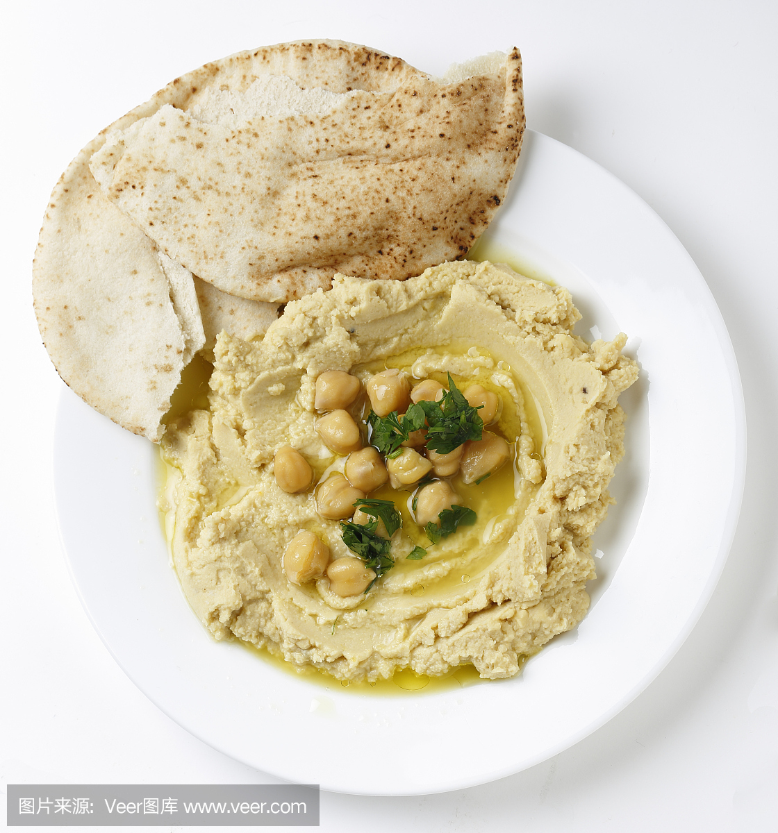 鹰嘴豆沙,鹰嘴豆泥,无酵薄饼,未发酵面包