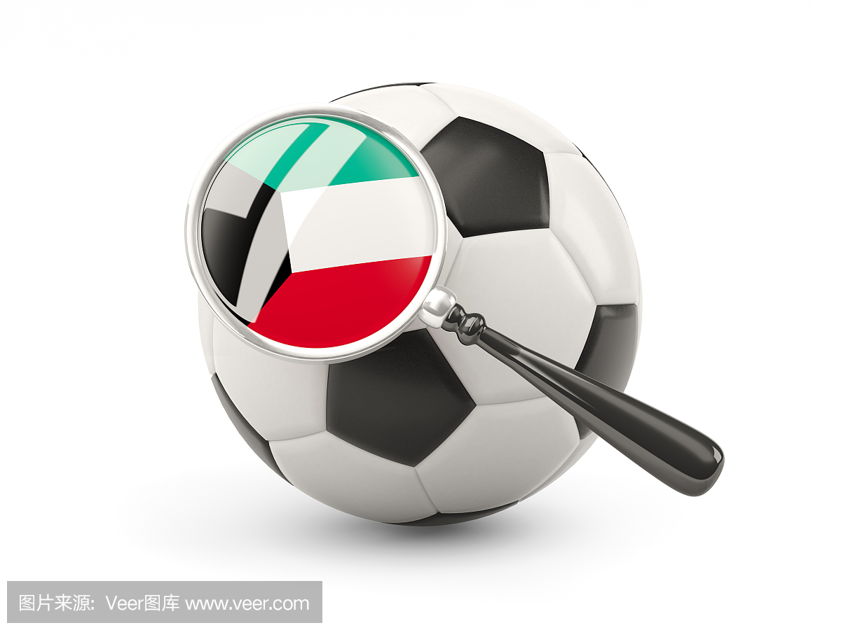 足球与kuwait的放大旗