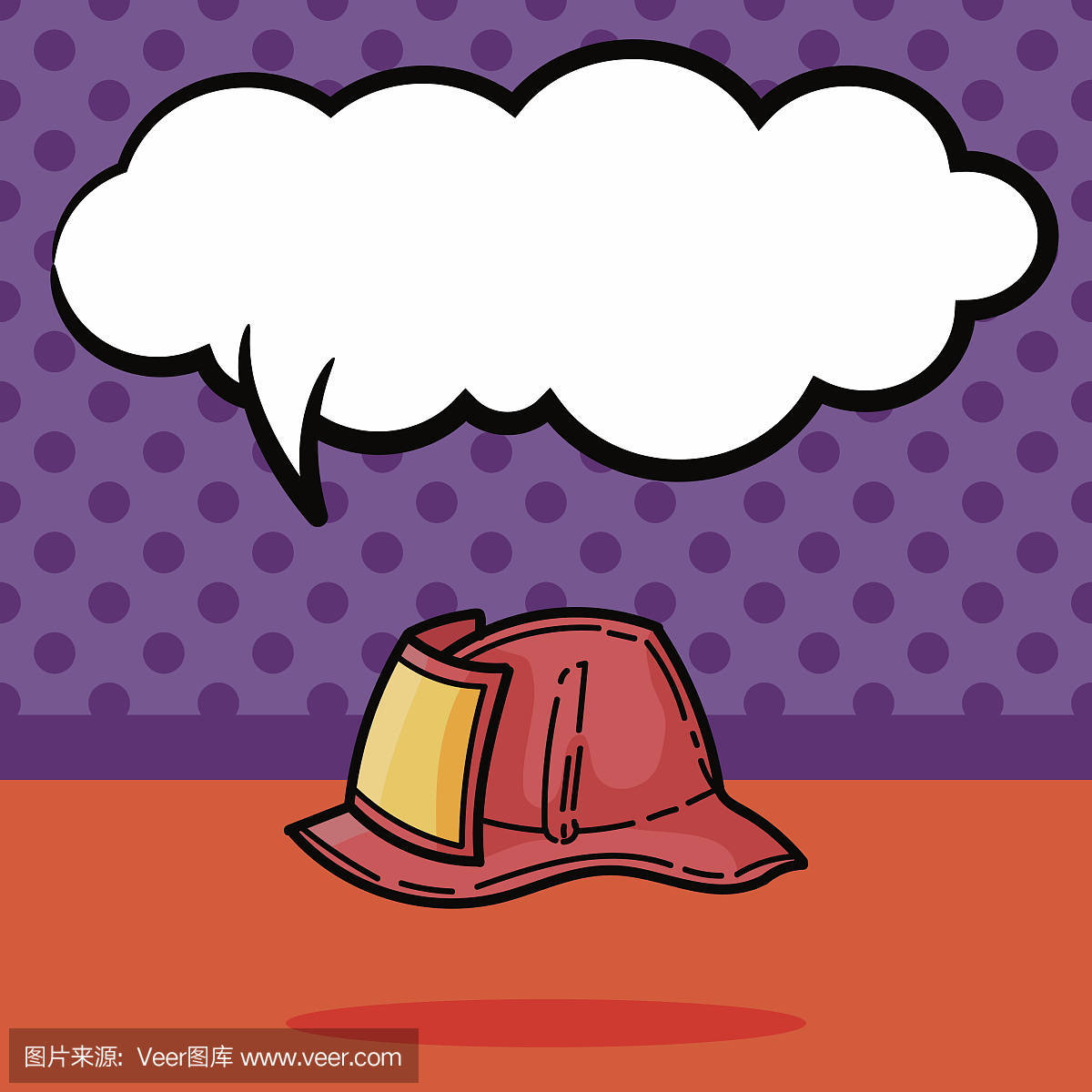 Fire hats color doodle, speech bubble