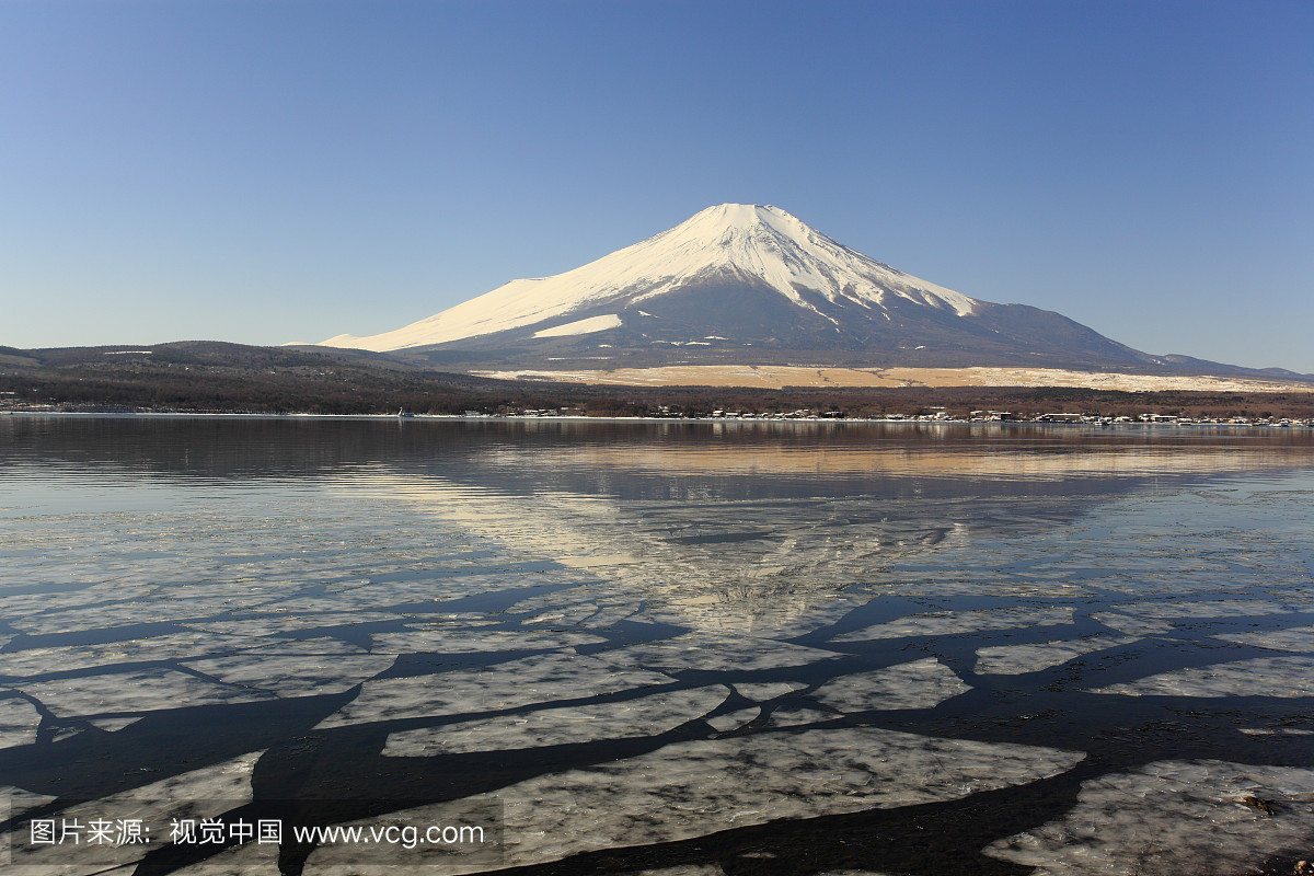 'Mount Fuji in winter, Honshu, Japan.'