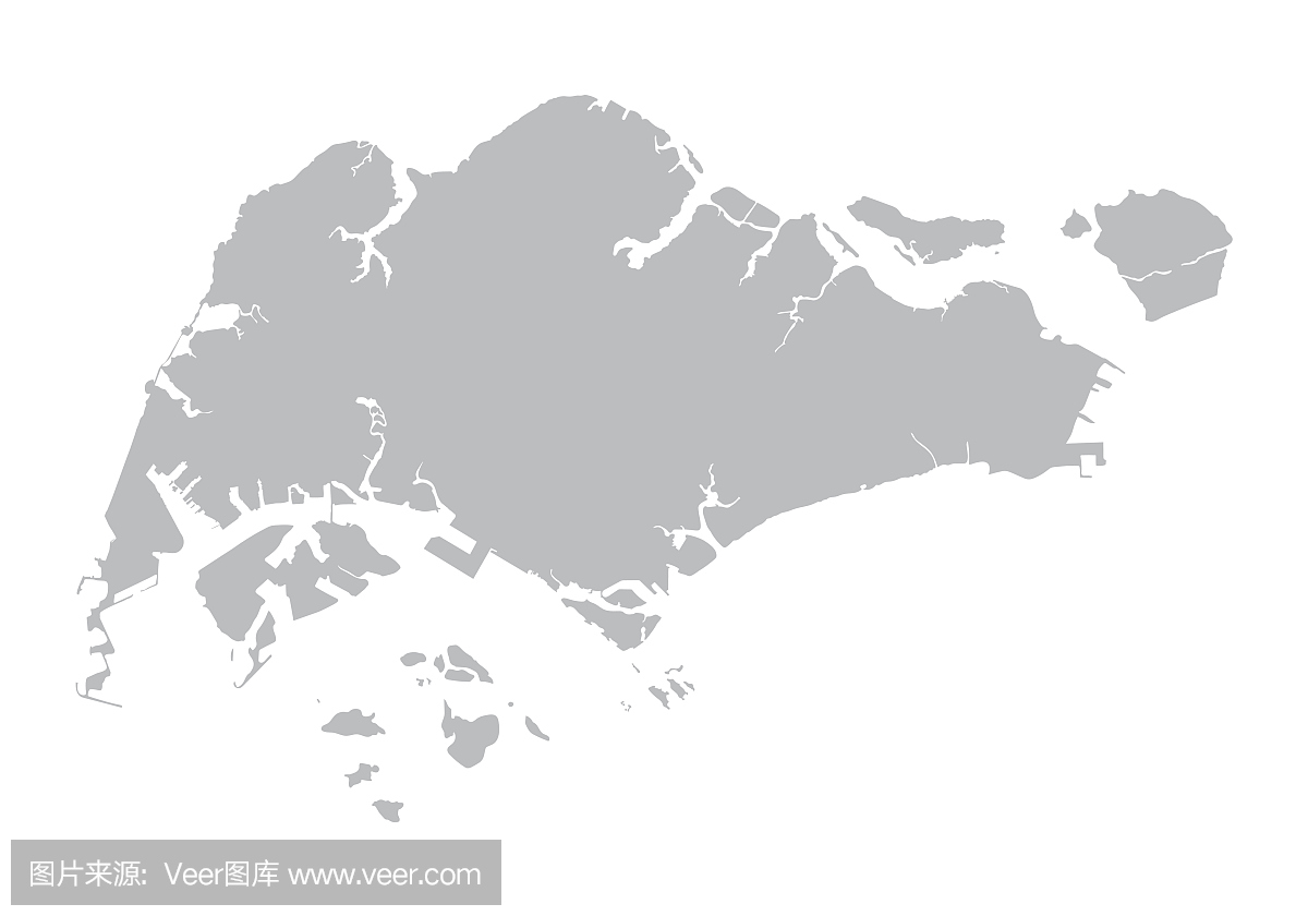 新加坡的灰色地图