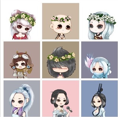 剑网3玩家手绘花环白发q版人物头像欣赏-53kb