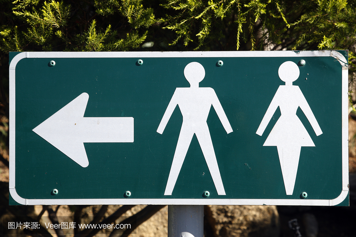 男,女厕所方向标志