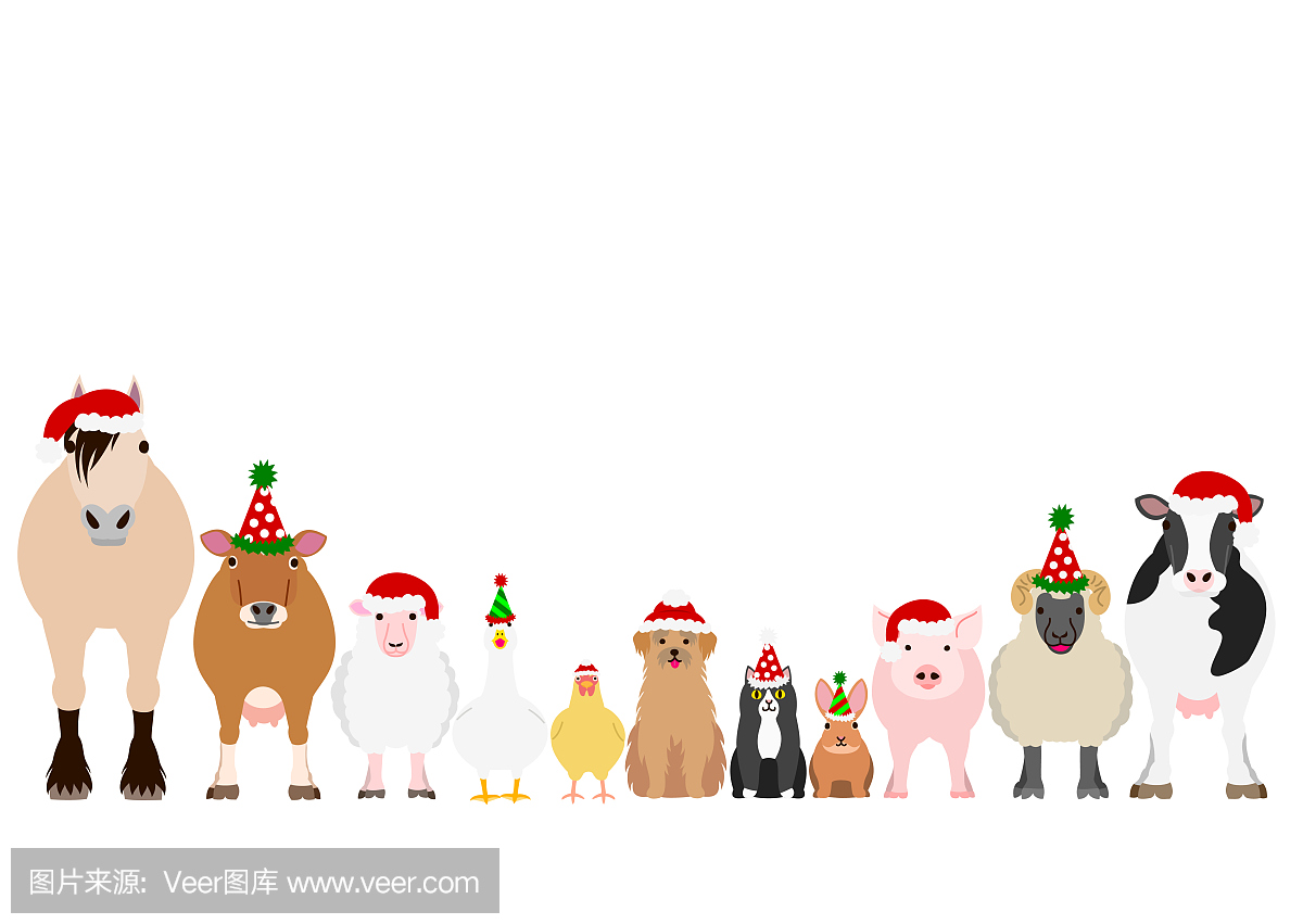 圣诞农场动物边界集