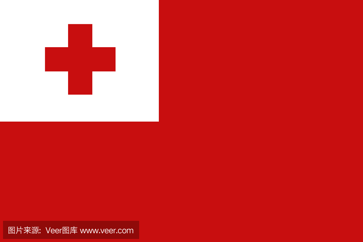 汤加国旗3D插图符号