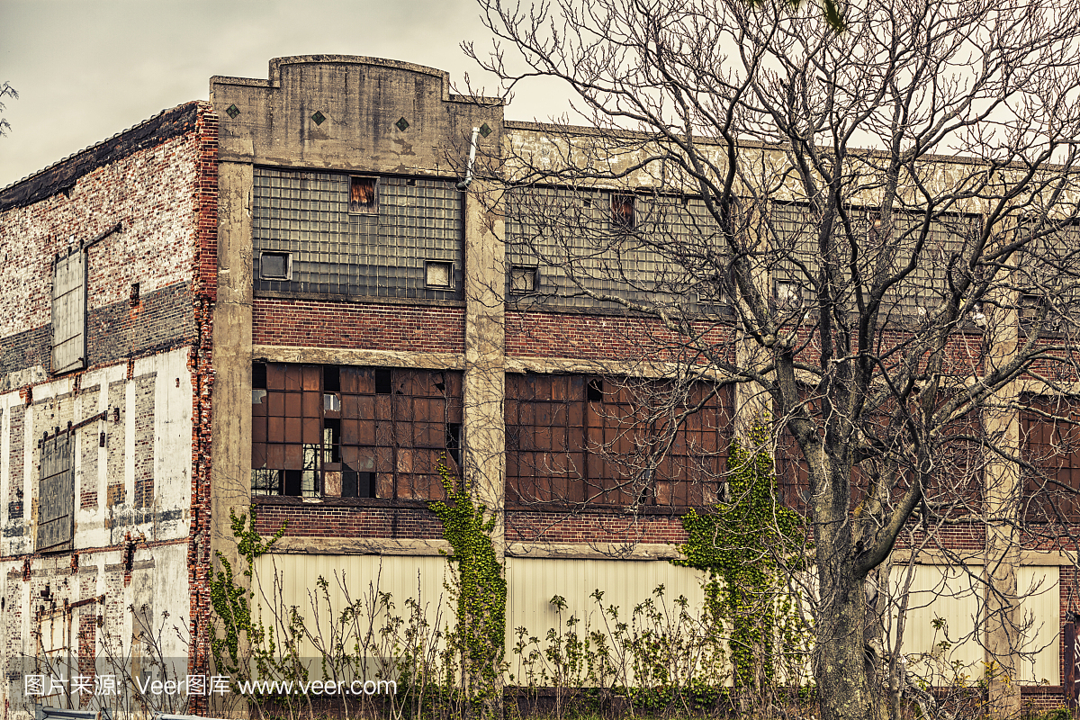美国废弃腰带被遗弃的俄亥俄州工厂仓库