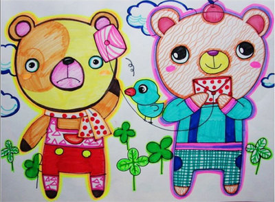 4k纸彩笔画作品