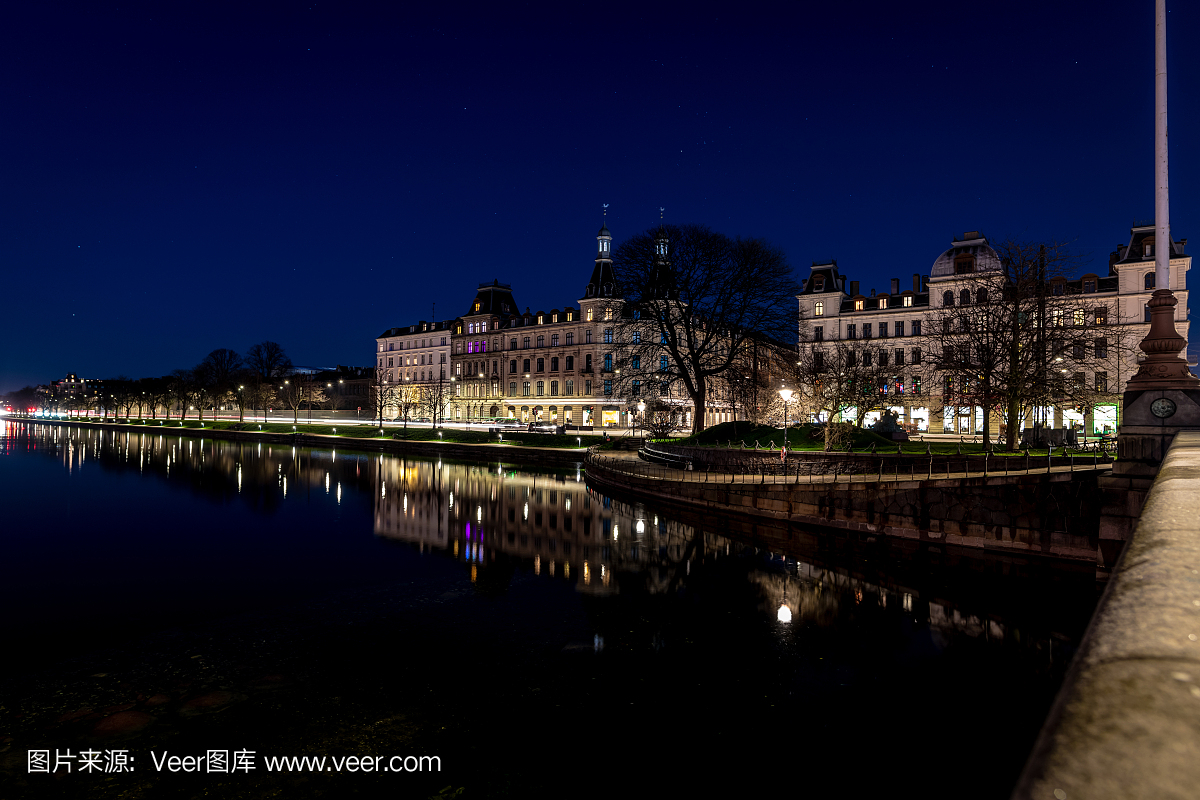 夜晚,欧洲,哥本哈根,城市生活