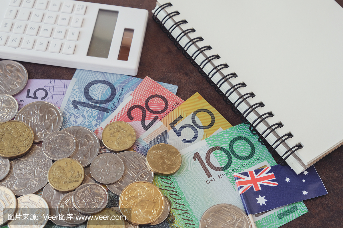 澳大利亚钱,澳元计算器和笔记本