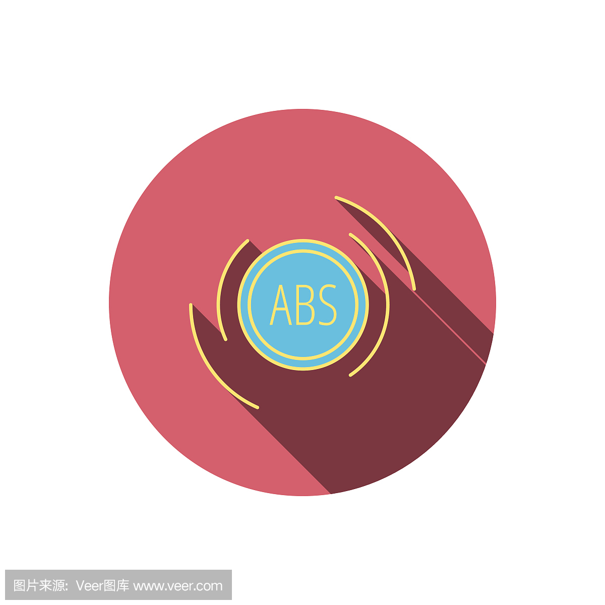 ABS图标。制动器防抱死系统标志。