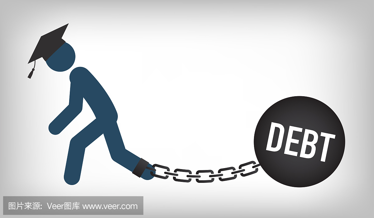 研究生贷款图标 - 教育学生贷款图形财政援助或