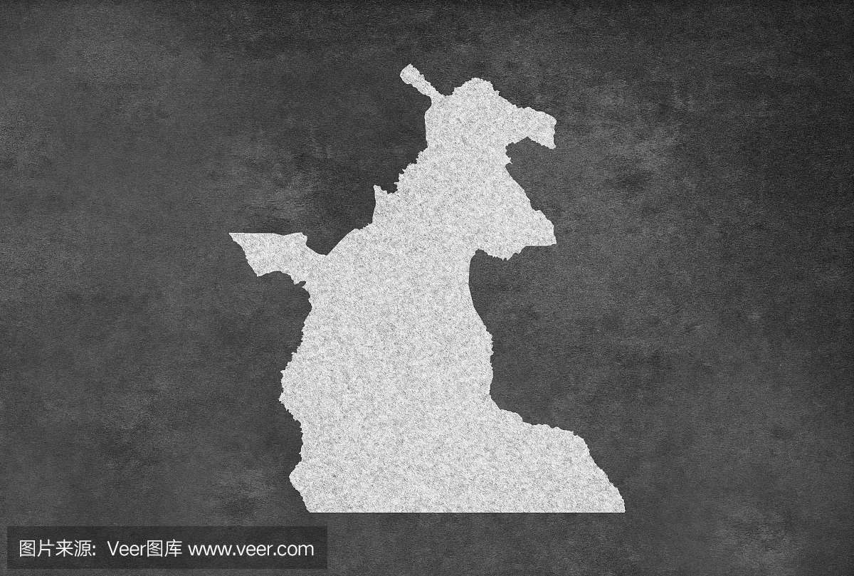 刚果省马尼亚马地图黑板上的大纲