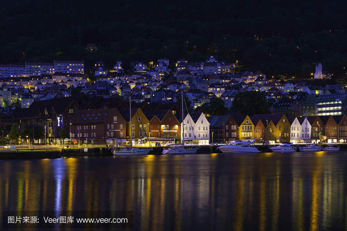 卑尔根,挪威西南部城市,水,天空