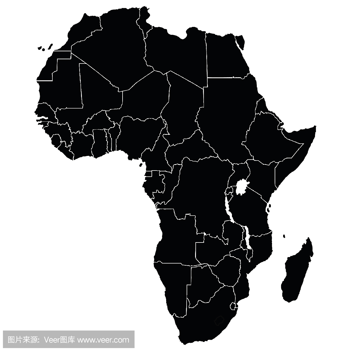 非洲大陆的地图